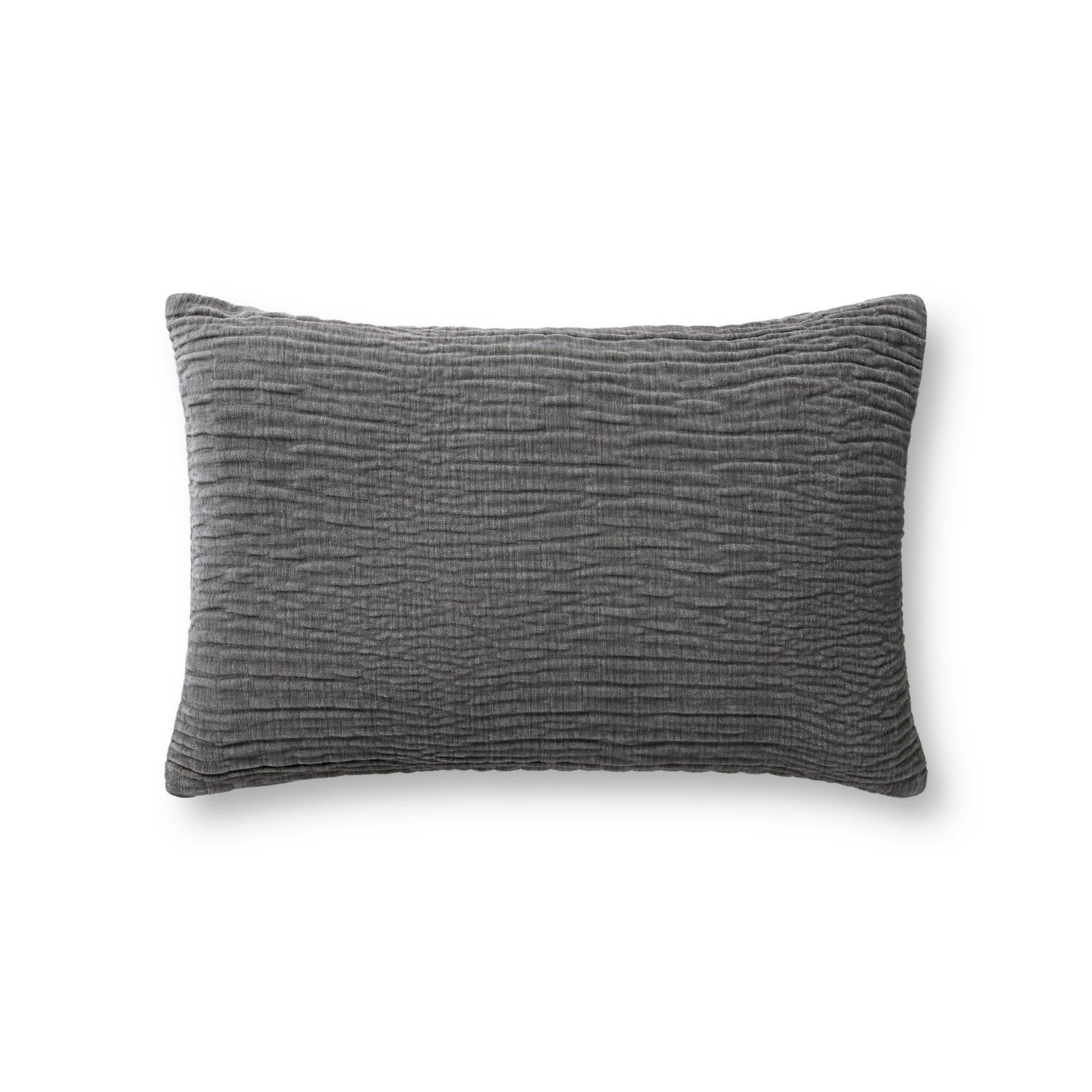Photo of a pillow;  Grey 16'' x 26'' Cover w/Poly Pillow