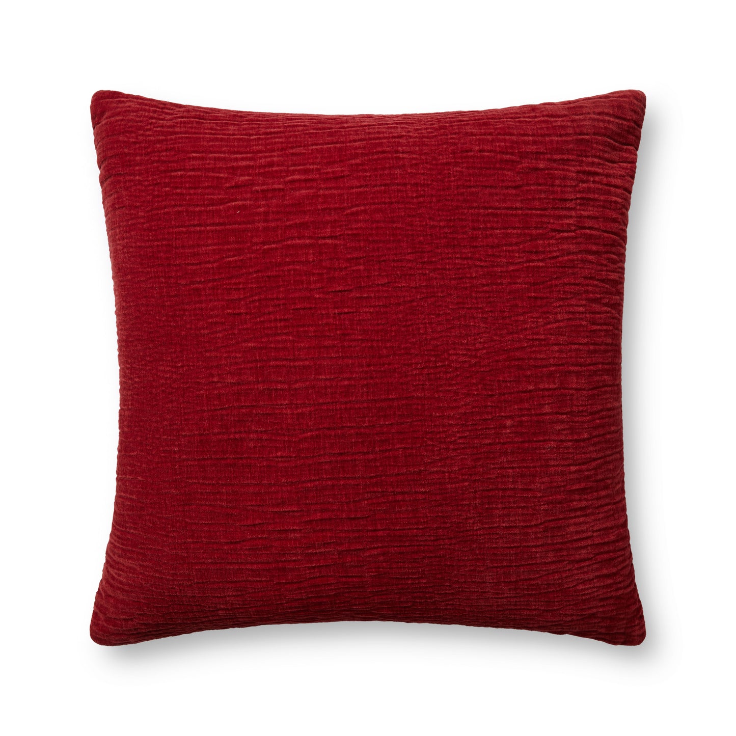 Photo of a pillow;  Red 22'' x 22'' Cover w/Poly Pillow