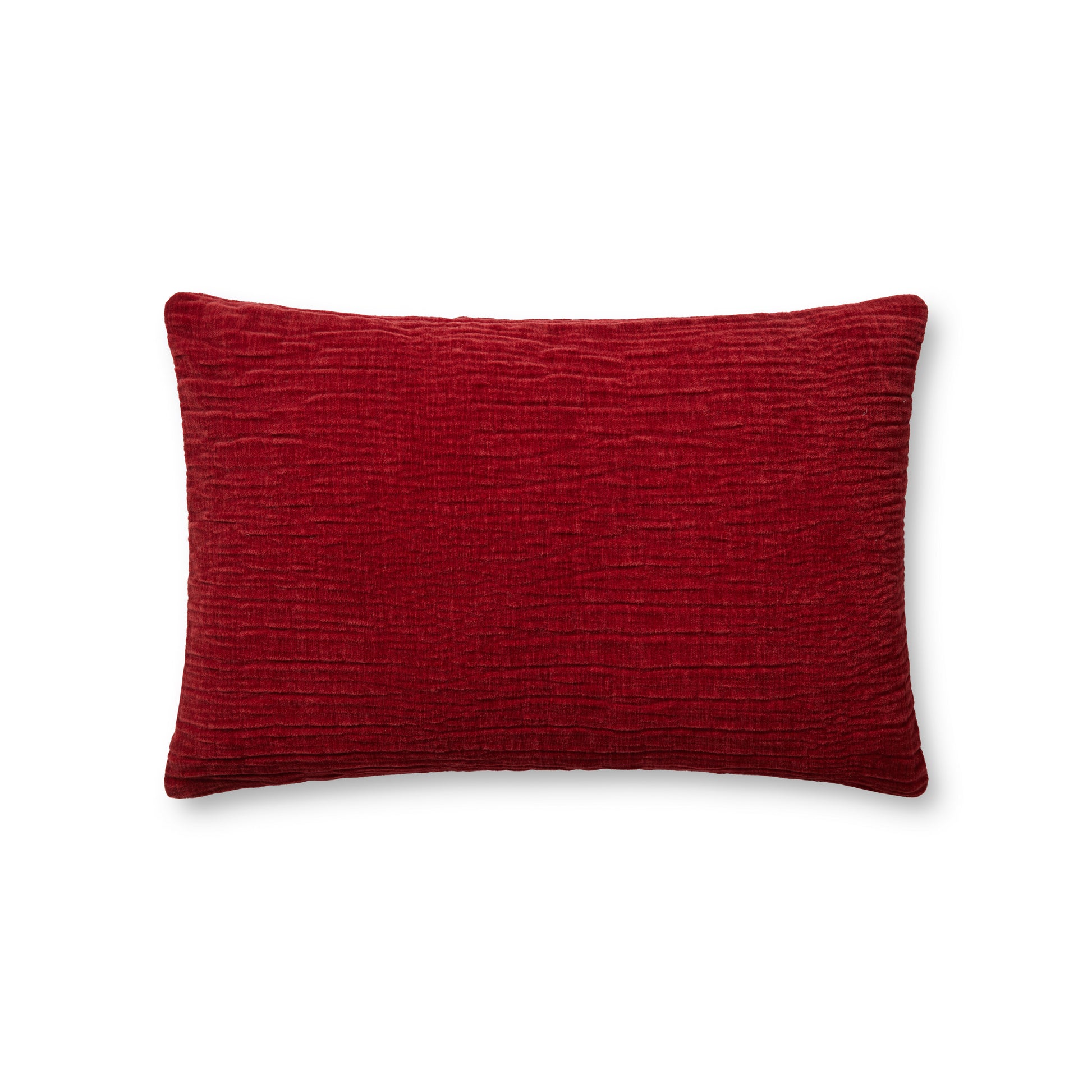 Photo of a pillow;  Red 13'' x 21'' Cover w/Poly Pillow