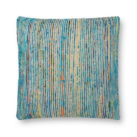 Photo of a pillow;  P0242 Blue / Multi 13" x 21" Cover w/Poly Pillow