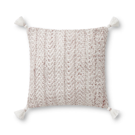 Photo of a pillow;  PLL0068 Blush / Natural 18" x 18" Cover w/Poly Pillow