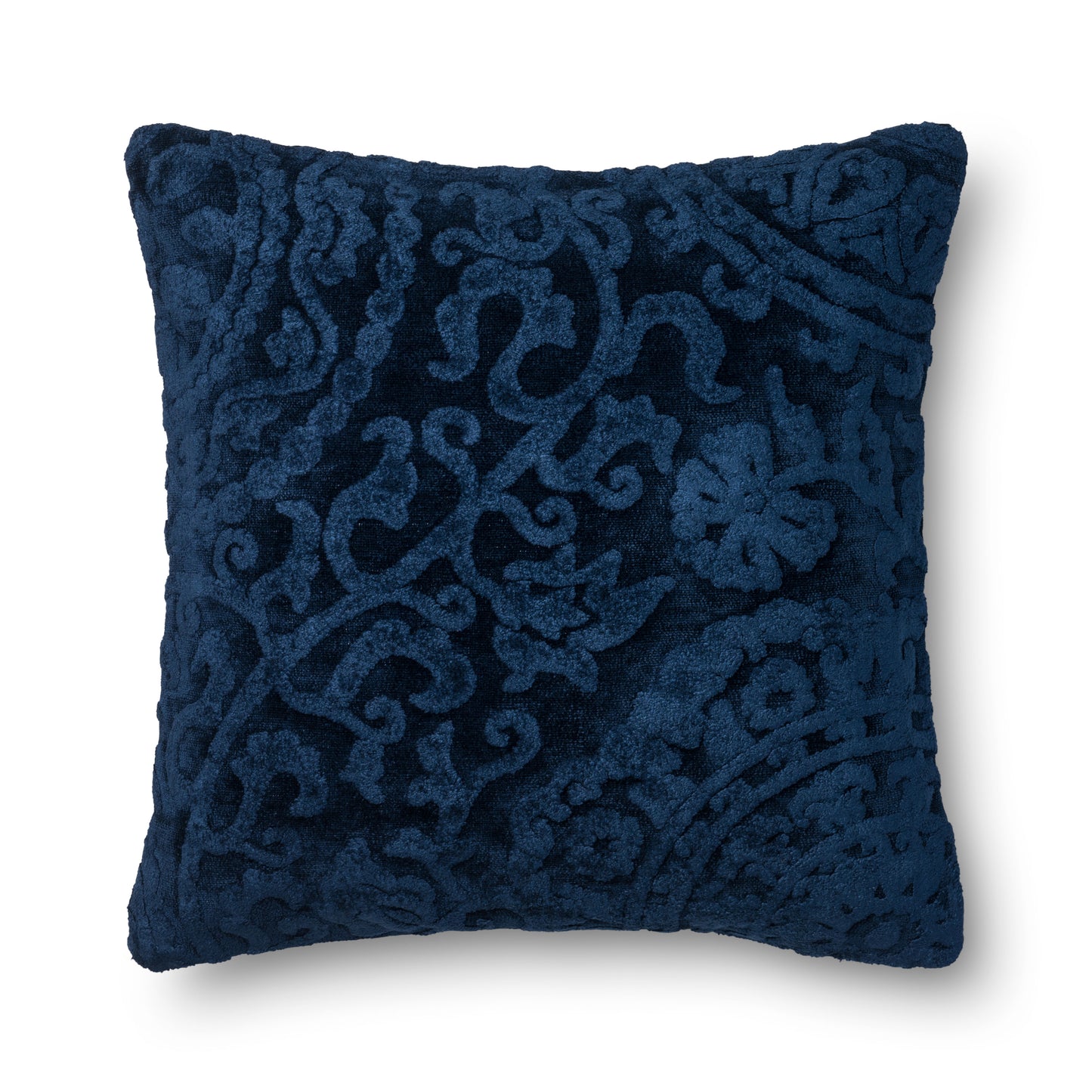 Photo of a pillow;  GPI02 Indigo 22" x 22" Cover w/Poly Pillow