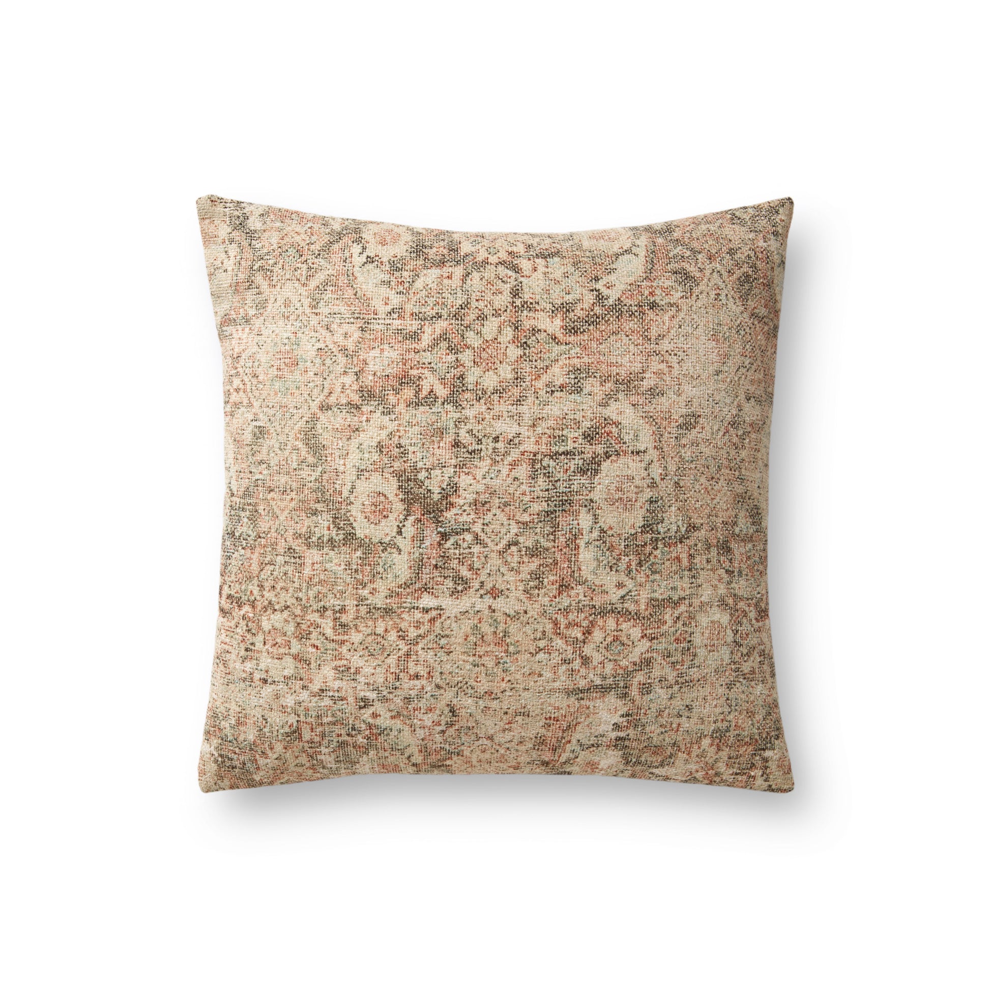 Photo of a pillow;  Beige / Multi 18'' x 18'' Cover w/Poly Pillow