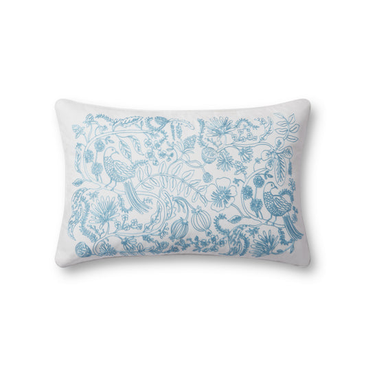 Photo of Loloi's Rifle Paper Co. x Loloi PRP0049 Blue 13'' x 21'' Cover w/Poly Pillow