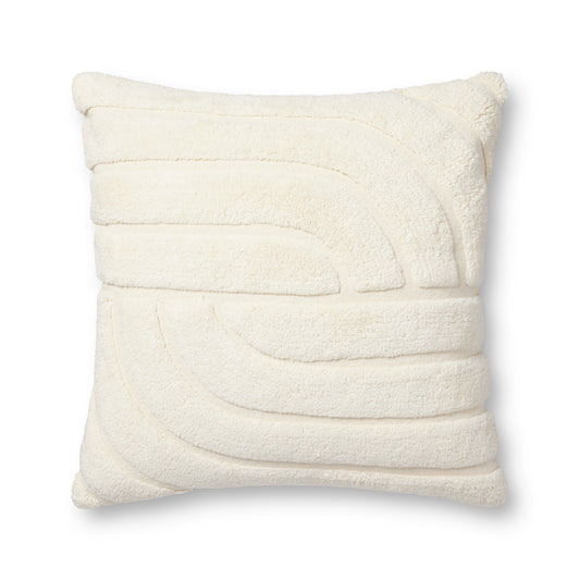 Photo of a pillow;  PLL0110 Ivory 22'' x 22'' Cover w/Poly Pillow
