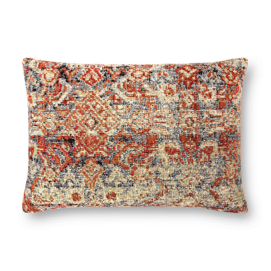 Photo of a pillow;  P0880 Red / Multi 16" x 26" Cover w/Poly Pillow