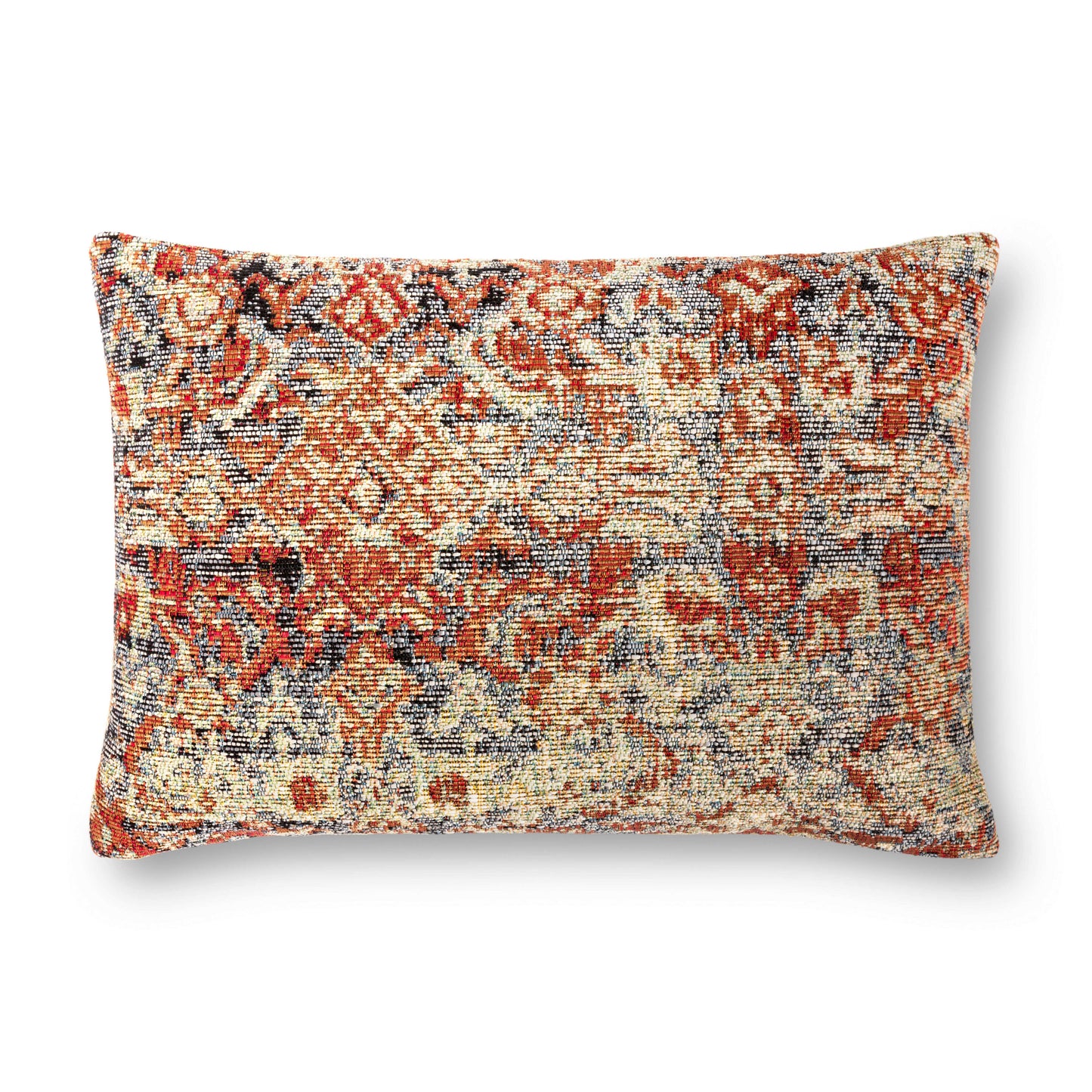 Photo of a pillow;  P0880 Red / Multi 16" x 26" Cover w/Poly Pillow