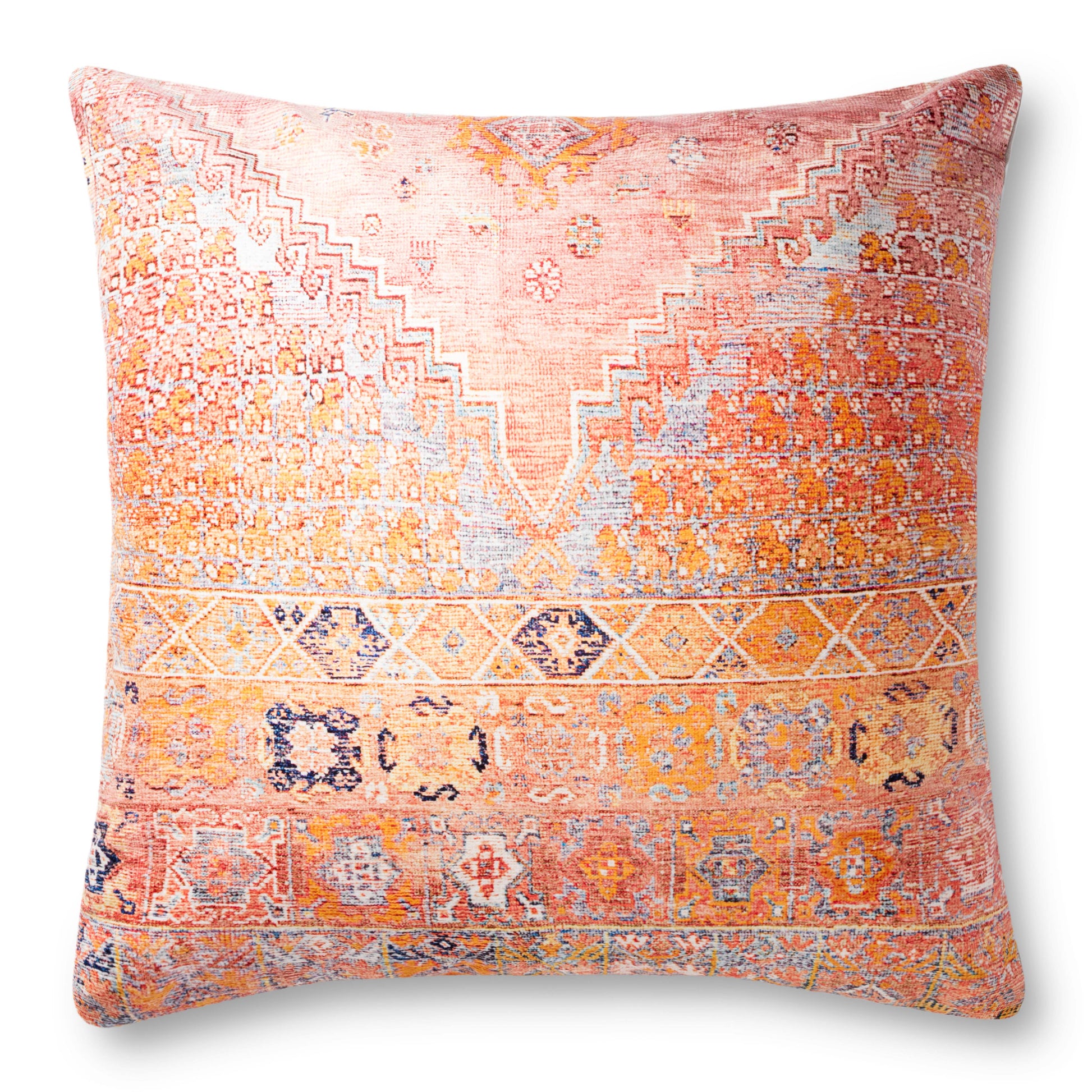 Photo of a pillow;  P0885 Coral / Multi 3' x 3' Pillow