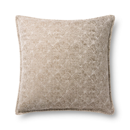 Photo of a pillow;  P0890 Beige 22" x 22" Cover w/Poly Pillow