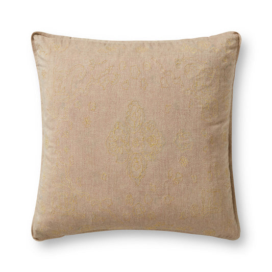 Photo of a pillow;  P0894 Red / Gold 22" x 22" Cover w/Poly Pillow
