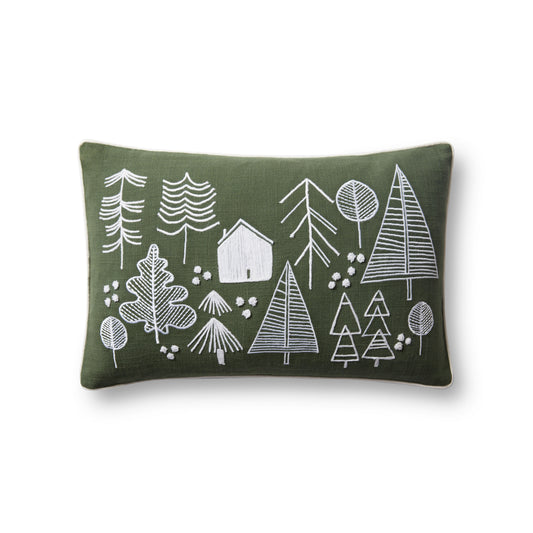 Photo of a pillow;  PLL0031 Forest 13" x 21" Cover w/Poly Pillow