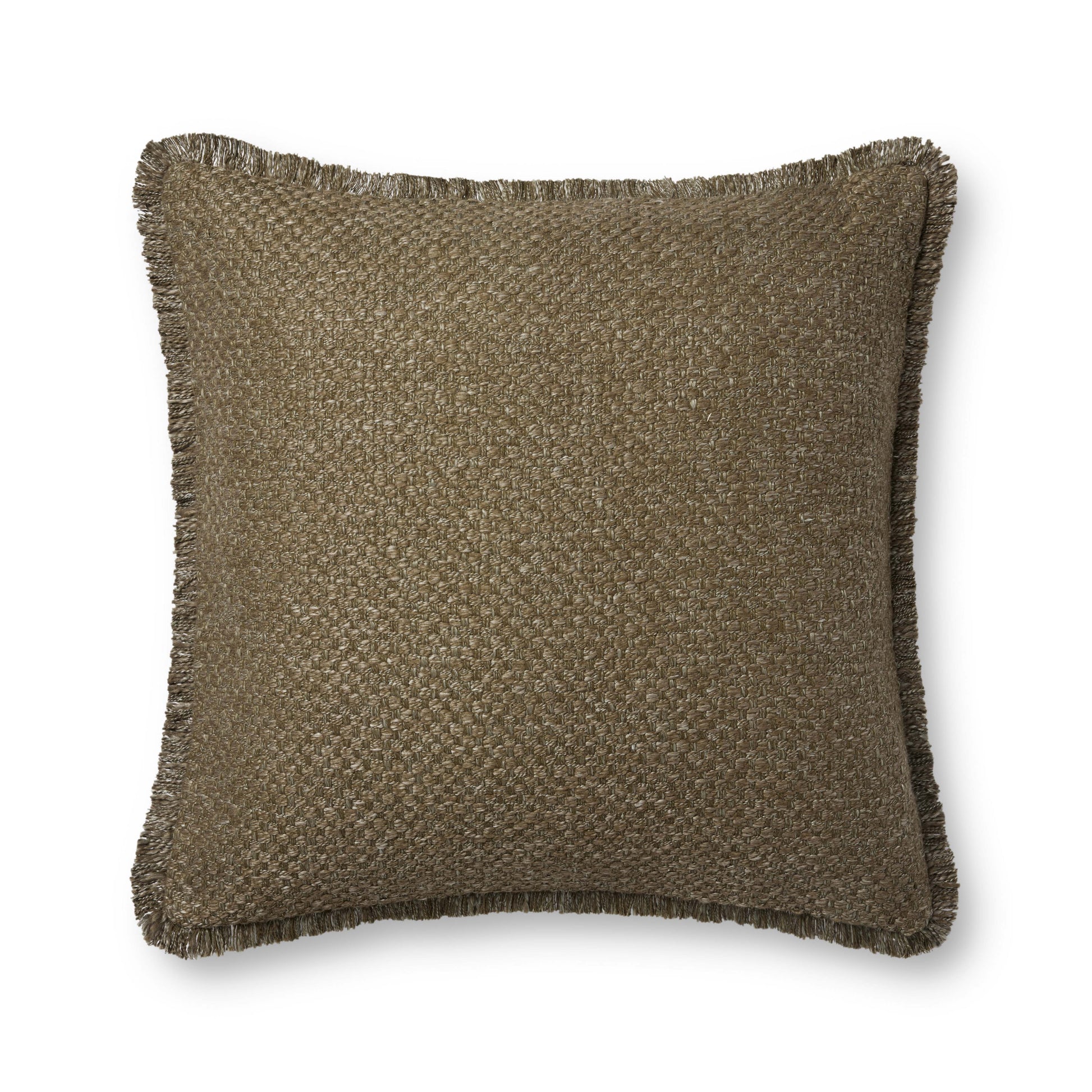Photo of a pillow;  PLL0121 Olive 22'' x 22'' Cover w/Poly Pillow