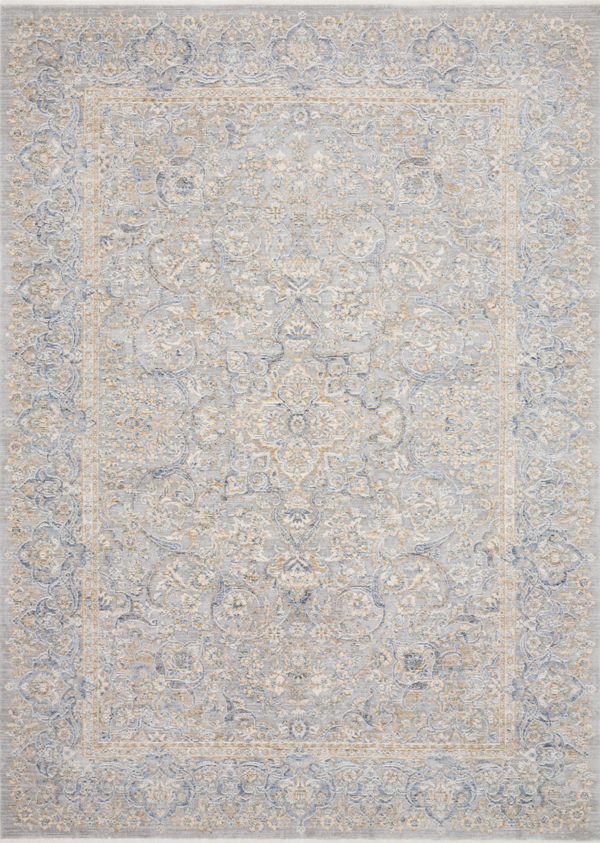 A picture of Loloi's Pandora rug, in style PAN-01, color Stone / Gold