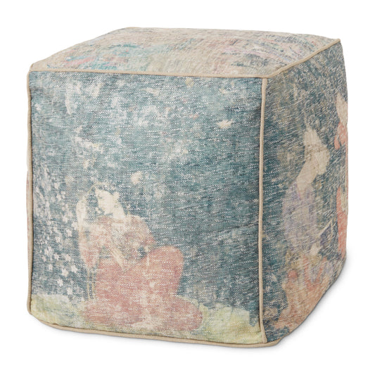 Picture of Loloi LPF0030 Blue / Multi 18"W x 18"D x 18"H Pouf