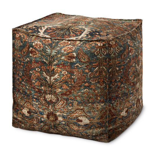 Picture of Loloi PF0005 Spice / Multi 18"W x 18"D x 18"H Pouf