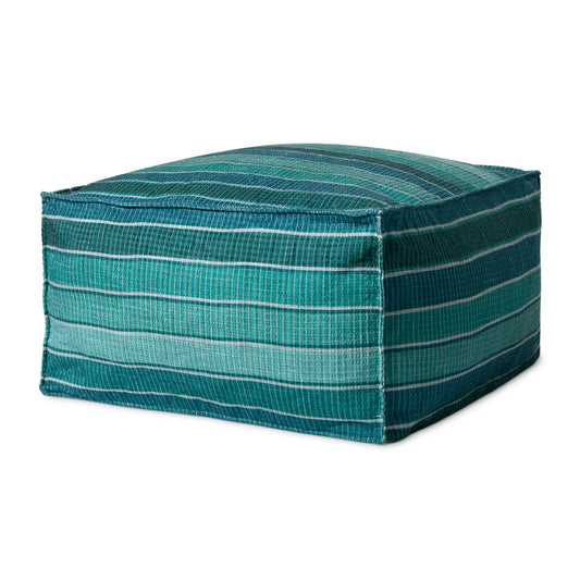 Picture of Loloi PF0010 Lagoon / Blue 24"W x 24"D x 13"H Pouf