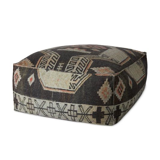 Picture of Loloi LPF0036 Black / Multi 36"W x 36"D x 17"H Pouf