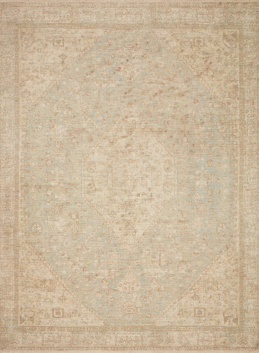 A picture of Loloi's Priya rug, in style PRY-01, color Ocean / Ivory