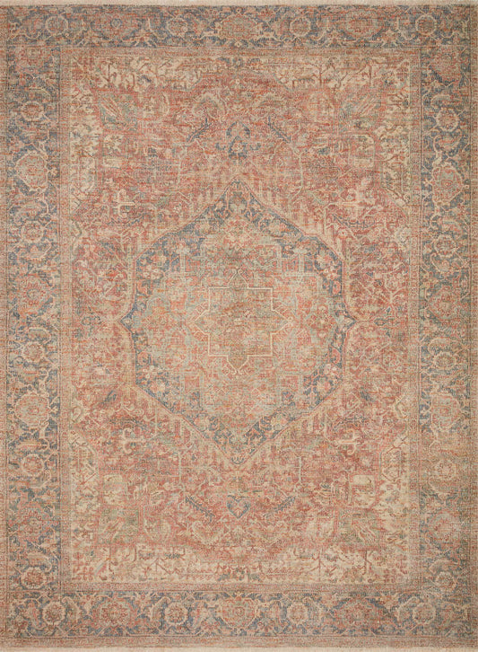 A picture of Loloi's Priya rug, in style PRY-07, color Brick / Navy
