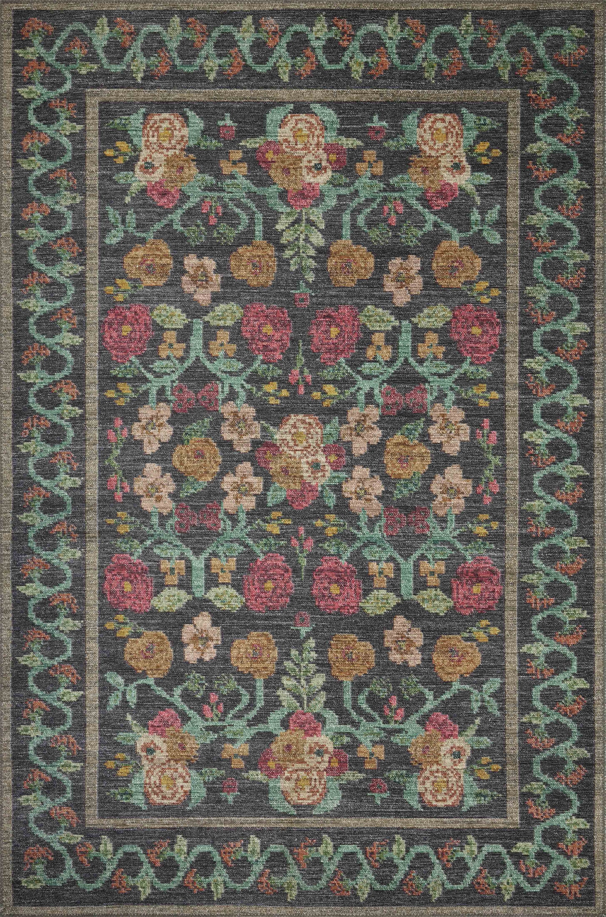 A picture of Loloi's Rosa rug, in style RSA-01, color Black