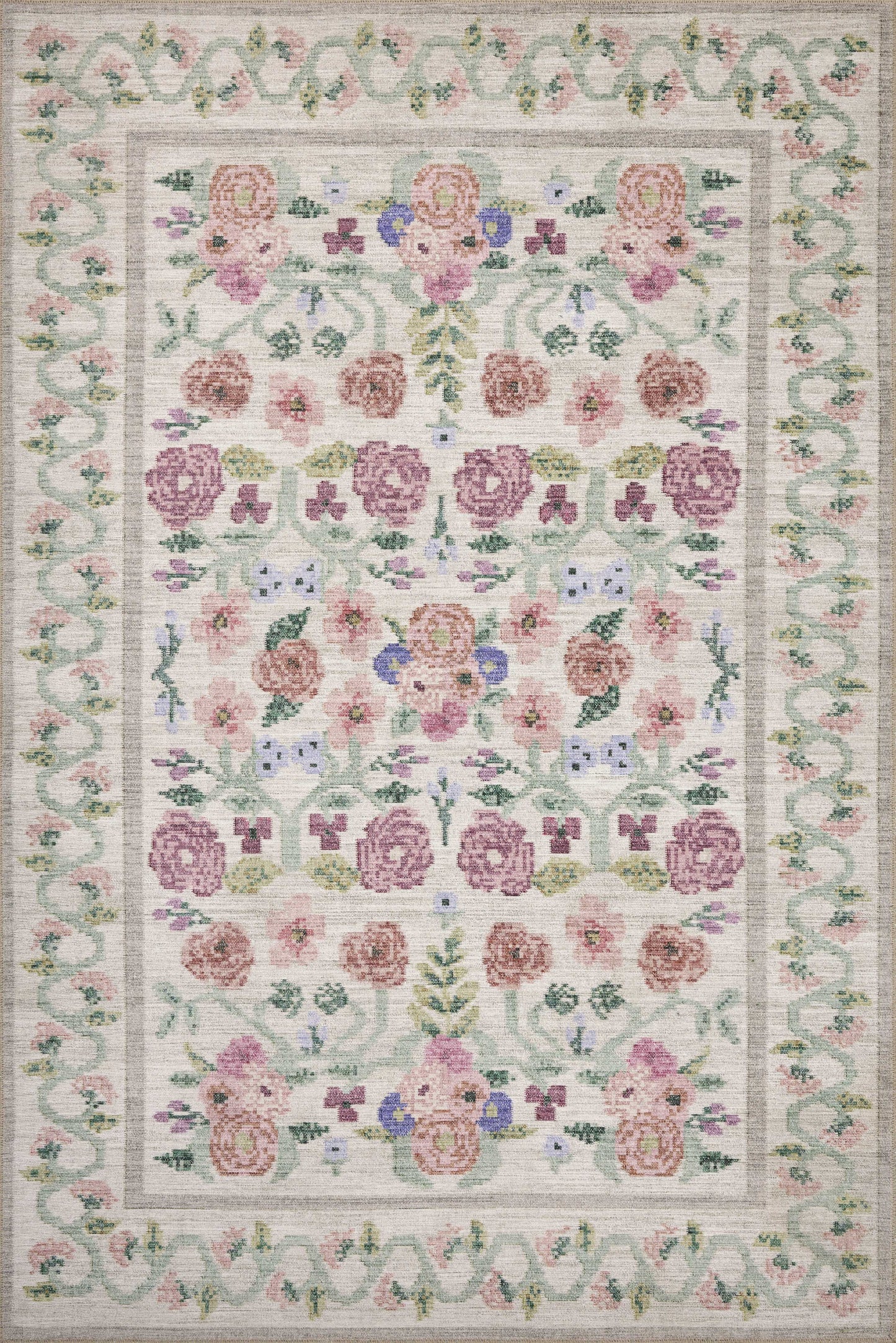 A picture of Loloi's Rosa rug, in style RSA-01, color Ivory