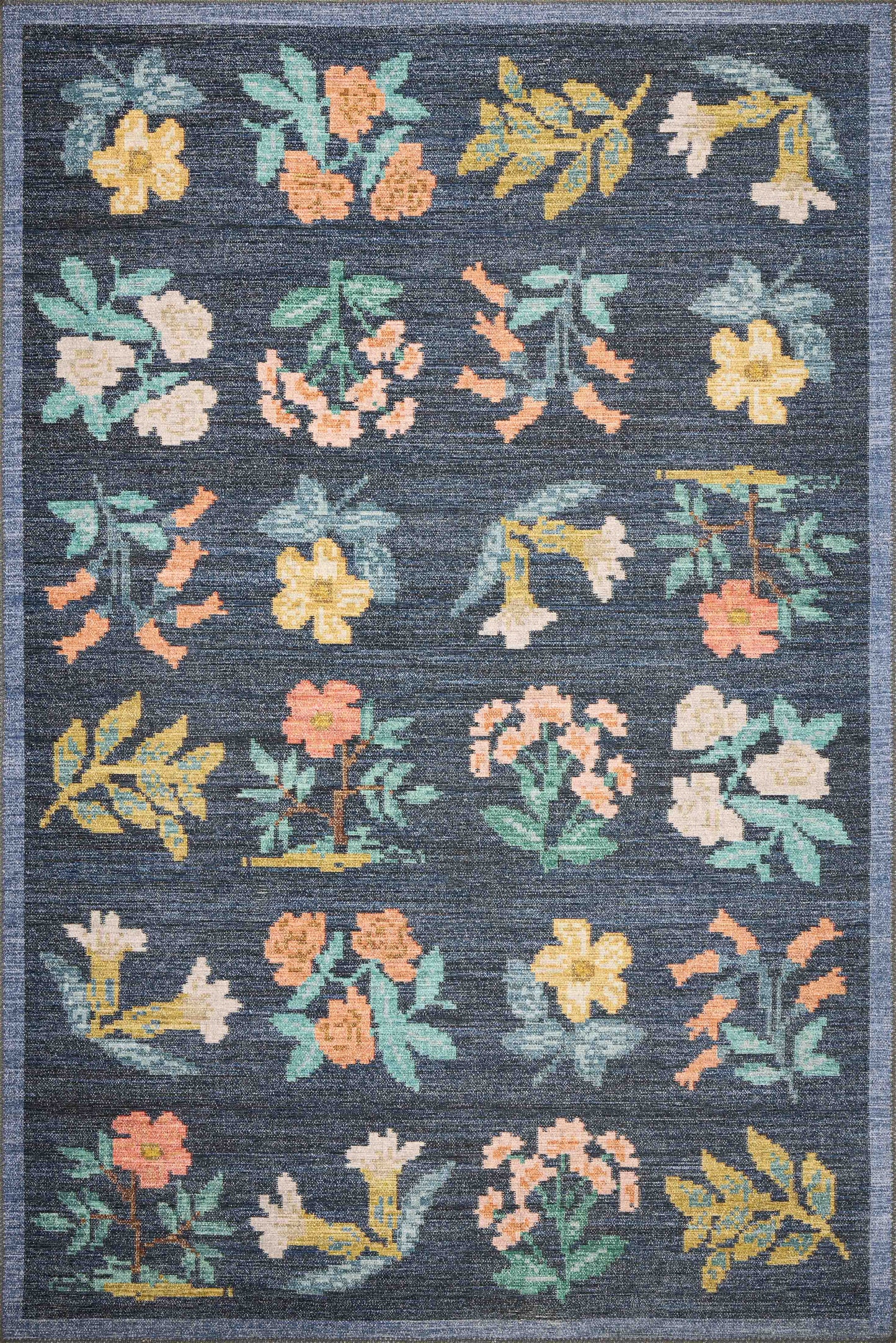 A picture of Loloi's Rosa rug, in style RSA-03, color Navy