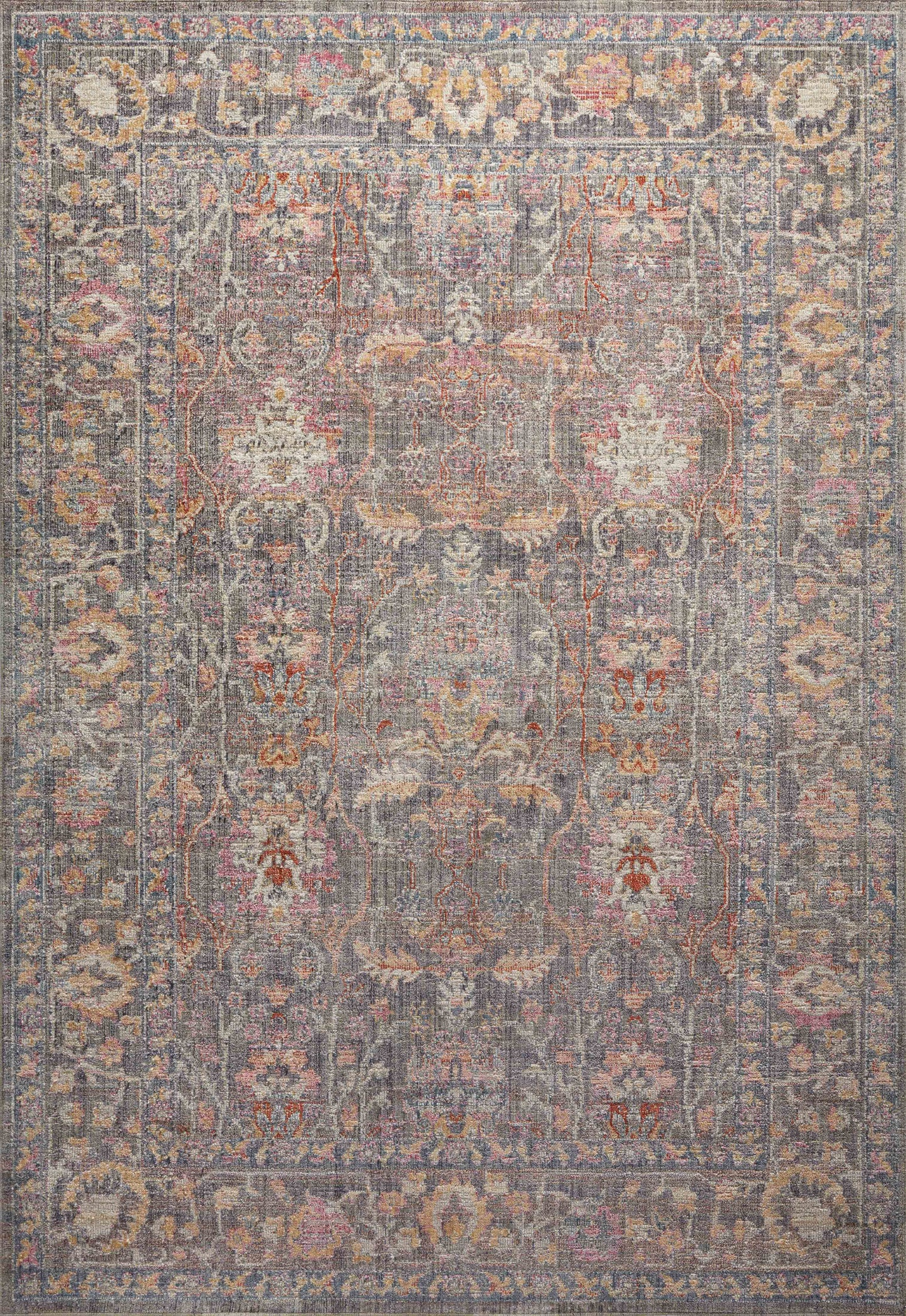 A picture of Loloi's Rosemarie rug, in style ROE-01, color Stone / Multi