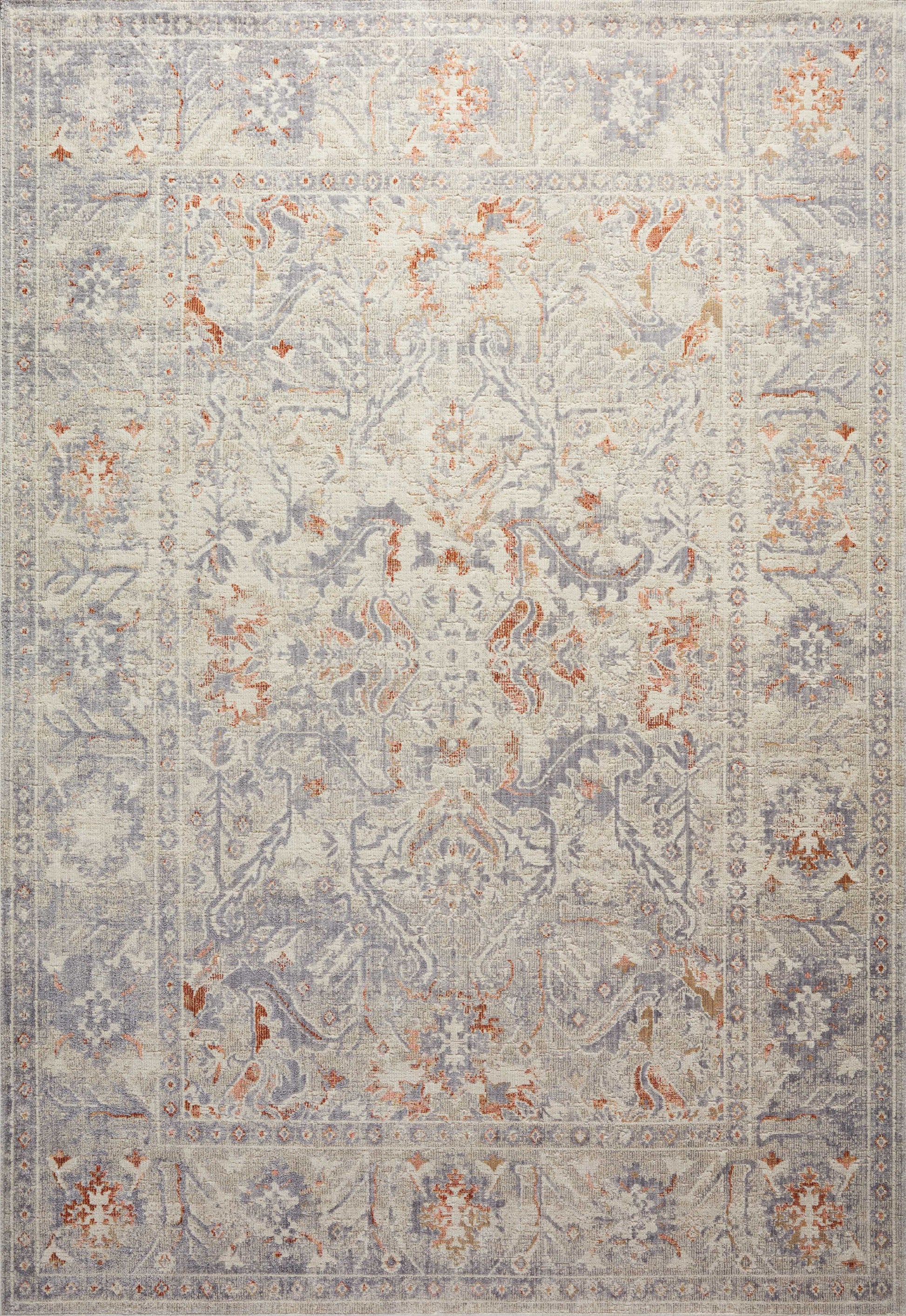 A picture of Loloi's Rosemarie rug, in style ROE-05, color Oatmeal / Lavender