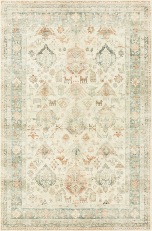 A picture of Loloi's Rosette rug, in style ROS-01, color Beige / Multi