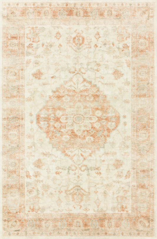 A picture of Loloi's Rosette rug, in style ROS-03, color Ivory / Terracotta