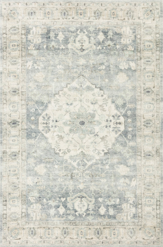 A picture of Loloi's Rosette rug, in style ROS-07, color Denim / Fog