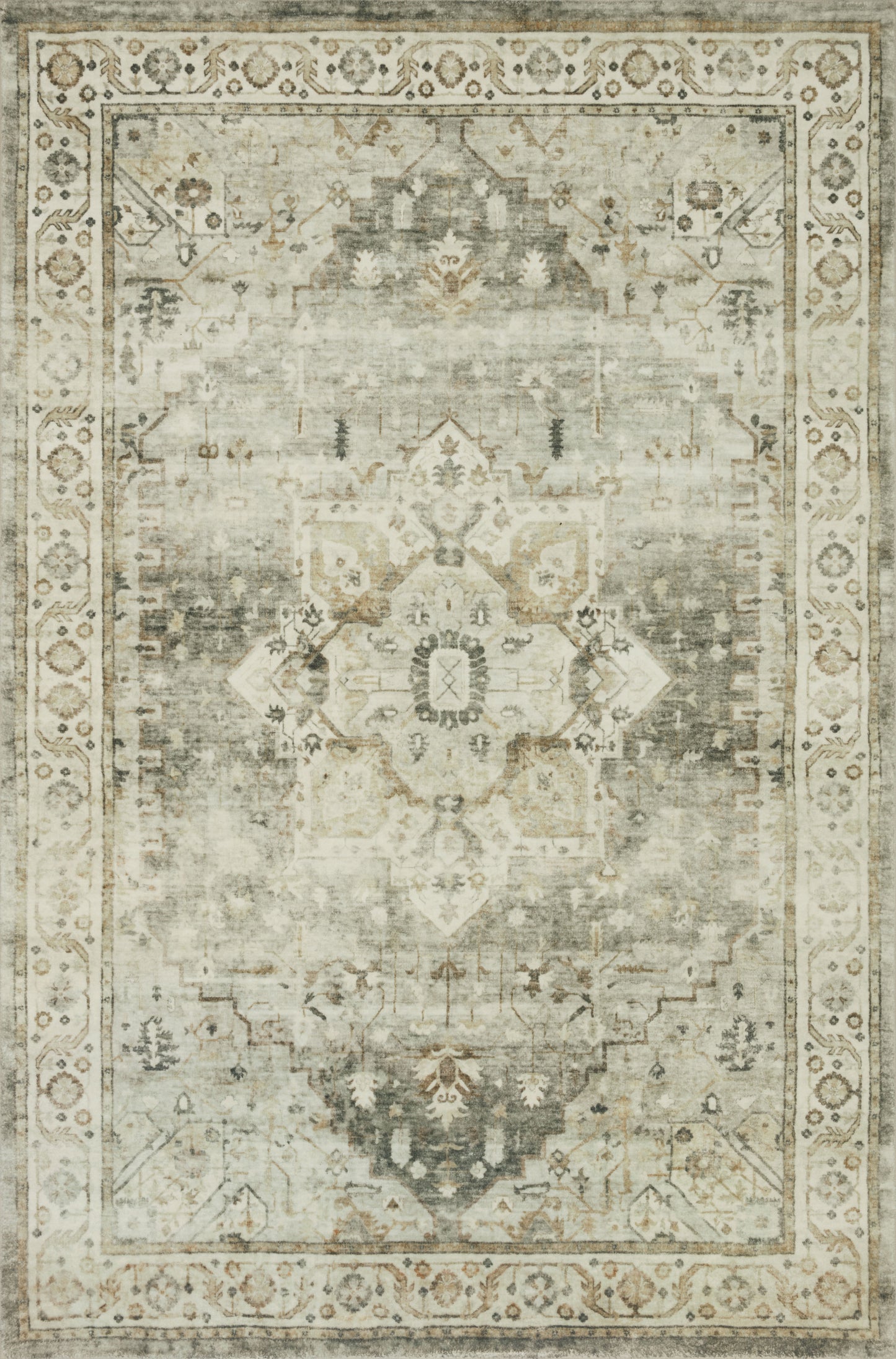 A picture of Loloi's Rosette rug, in style ROS-09, color Sage / Beige