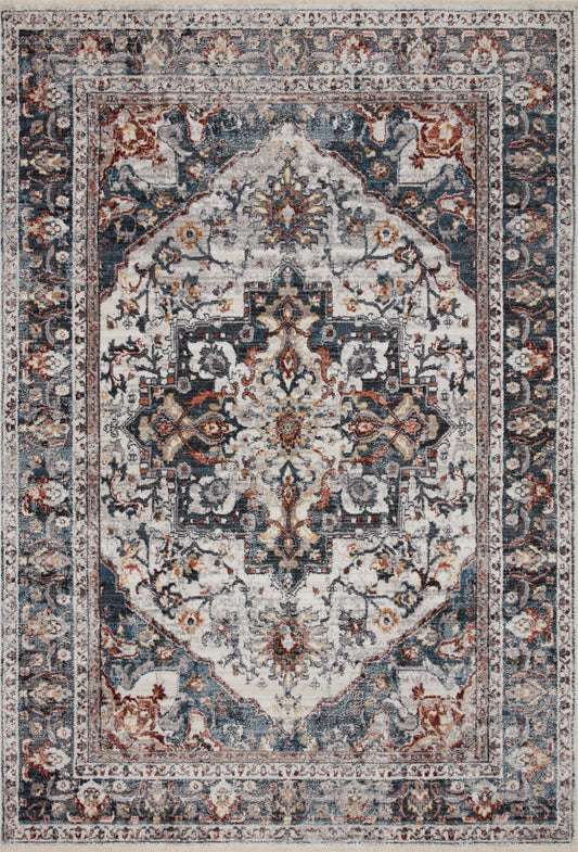 A picture of Loloi's Samra rug, in style SAM-09, color Ivory / Denim