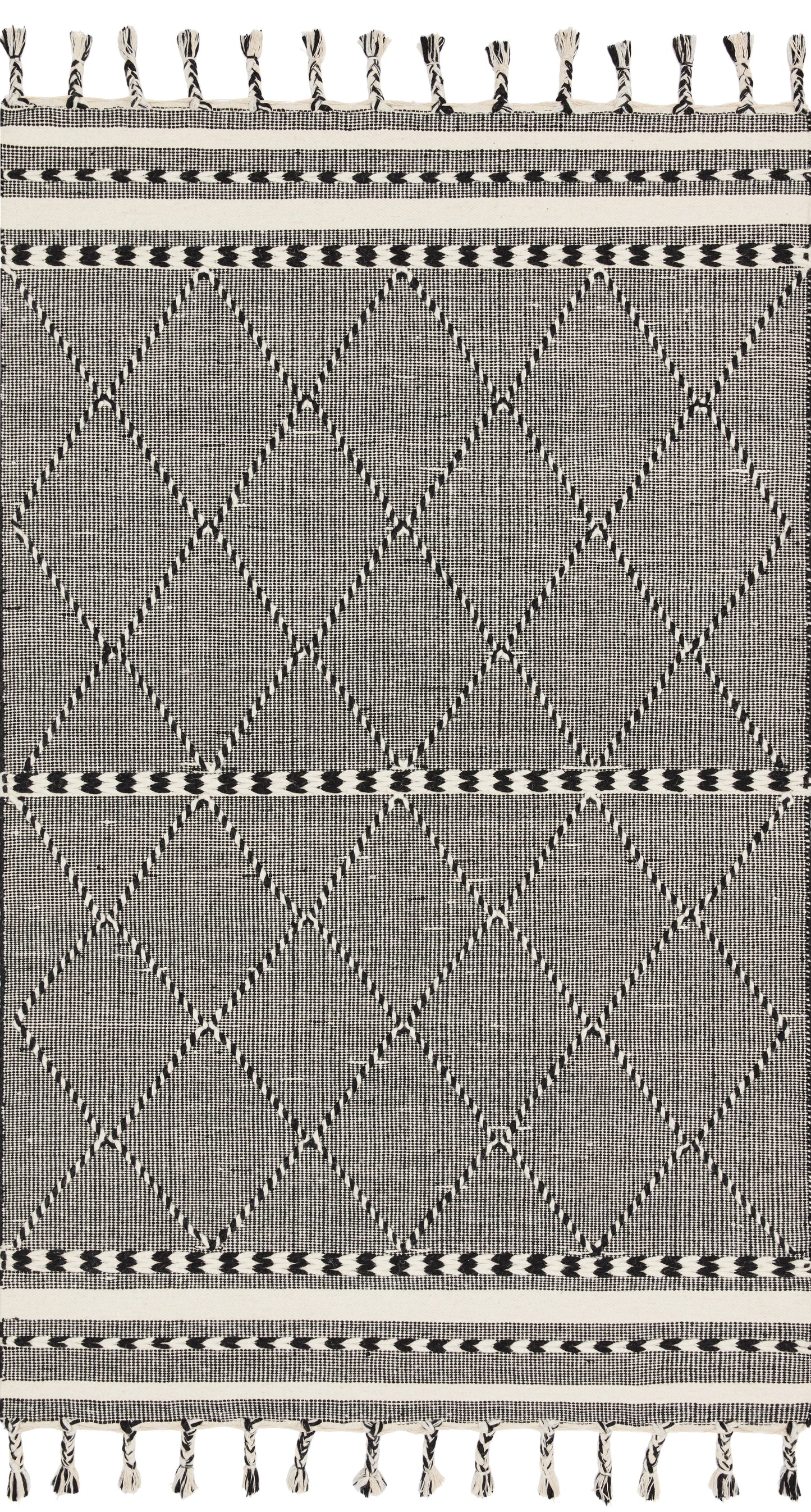 A picture of Loloi's Sawyer rug, in style SAW-01, color Black