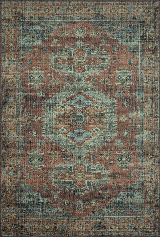 A picture of Loloi's Skye rug, in style SKY-07, color Terracotta / Sky