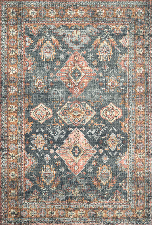A picture of Loloi's Skye rug, in style SKY-10, color Sea / Rust