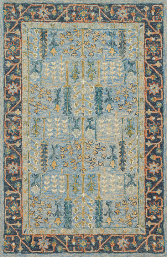 A picture of Loloi's Victoria rug, in style VK-12, color Lt Blue / Dk Blue