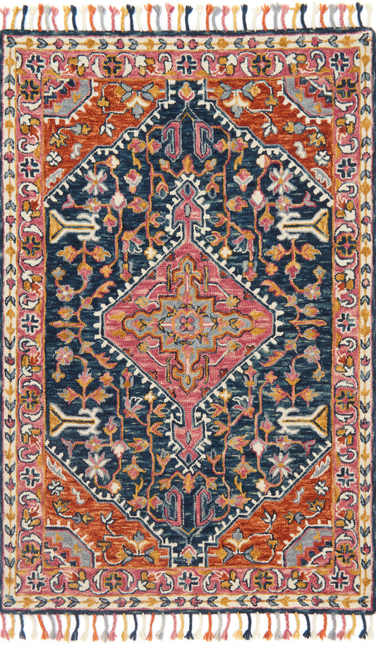 A picture of Loloi's Zharah rug, in style ZR-01, color Navy / Multi