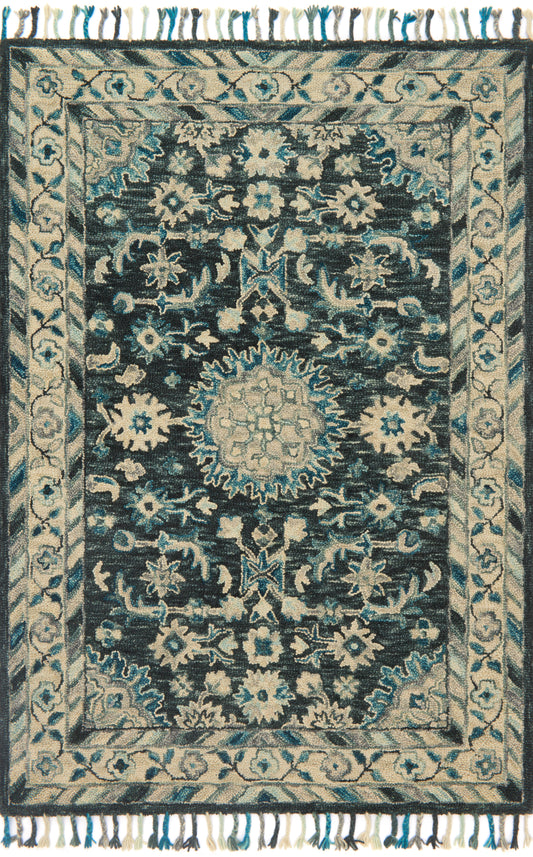 A picture of Loloi's Zharah rug, in style ZR-02, color Teal / Grey