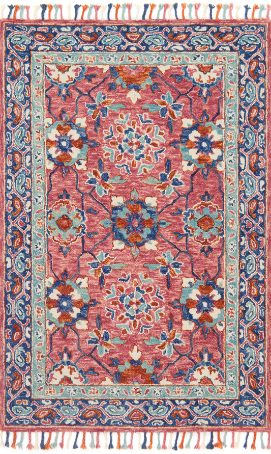 A picture of Loloi's Zharah rug, in style ZR-03, color Rose / Denim