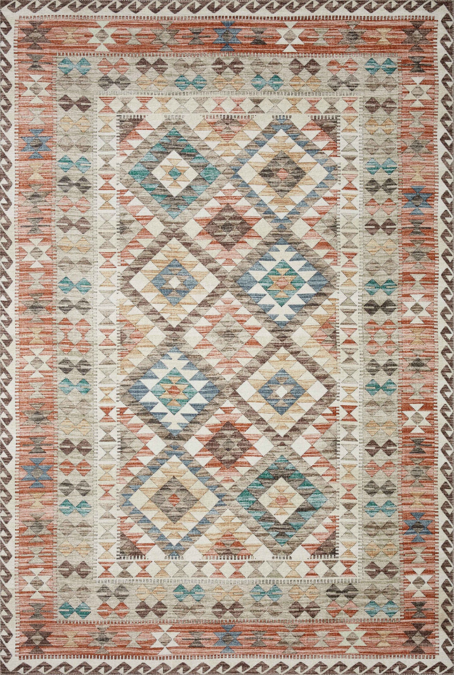A picture of Loloi's Zion rug, in style ZIO-04, color Ivory / Multi
